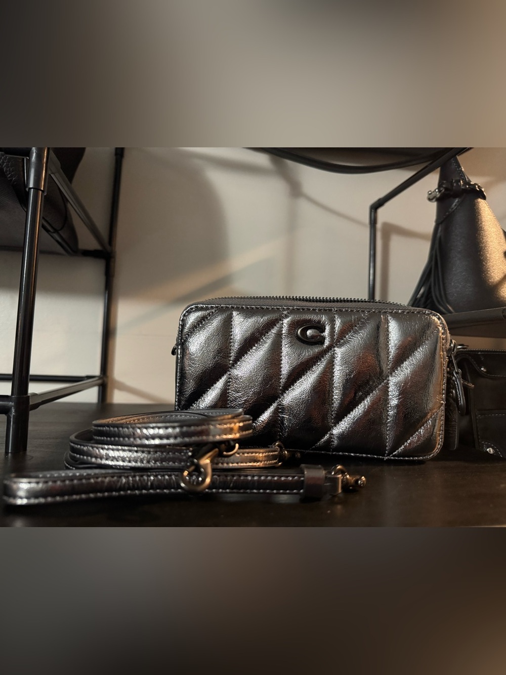 Coach Kira Crossbody / Wristlet in Anthracite